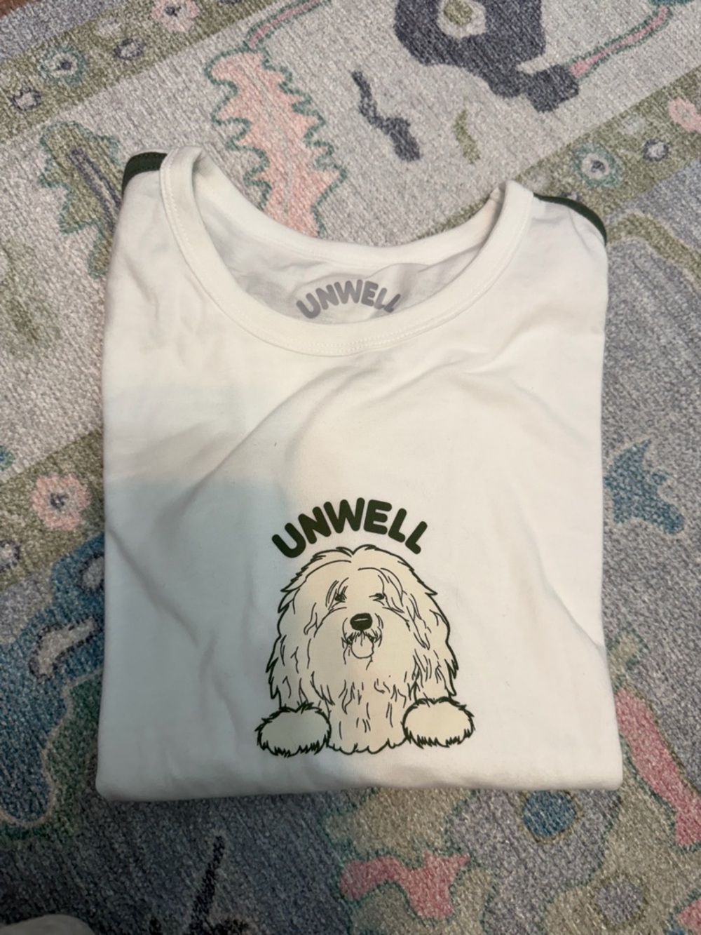 Unwell White Tee with Dog Graphic - Picture 6 of 6